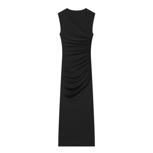 Damen ärmelloses Maxikleid mit raffinierten Rüschendetails und elegantem Schnitt