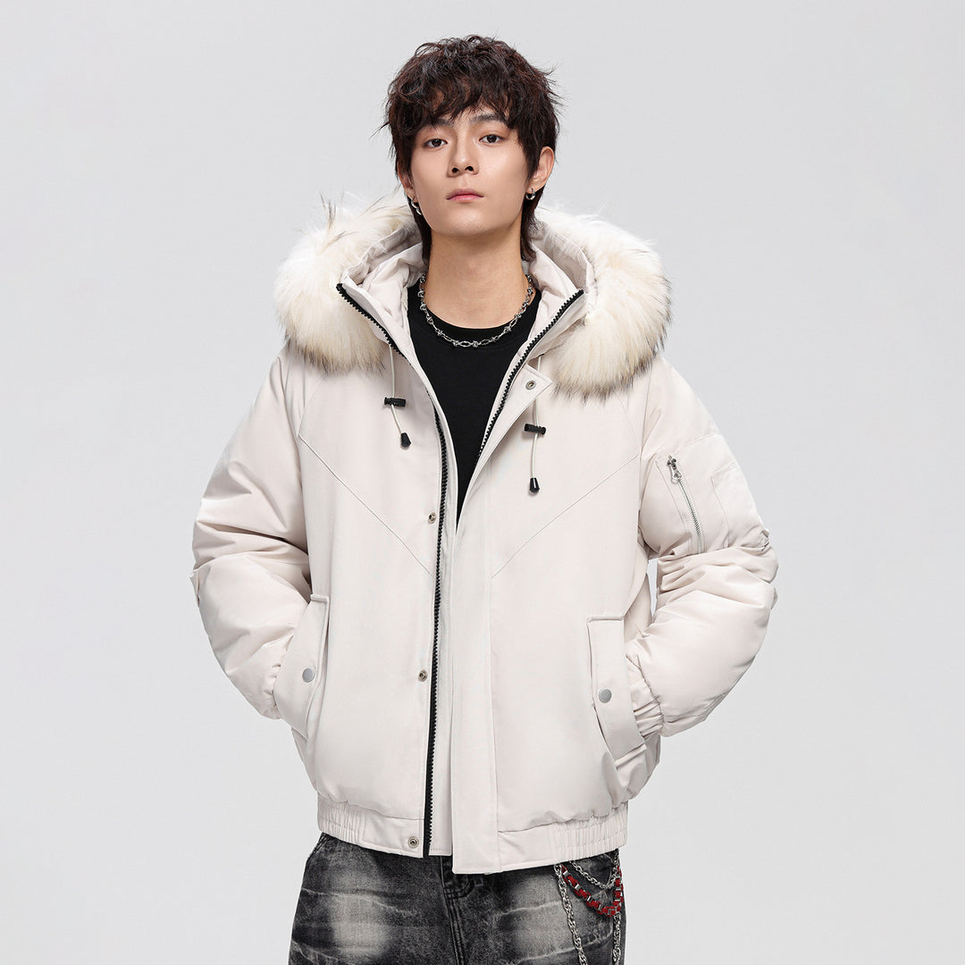Herren Modische Winterjacke mit abnehmbarem Kunstfellkragen Shop Nory