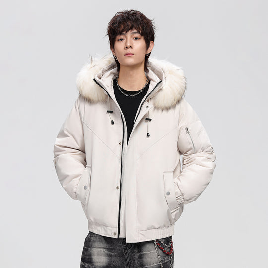 Herren Modische Winterjacke mit abnehmbarem Kunstfellkragen Shop Nory