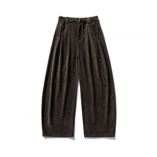 Damen Weite Highwaist-Hose mit Bundfalten, Balloon-Silhouette und Stoffgürtel Shop Nory