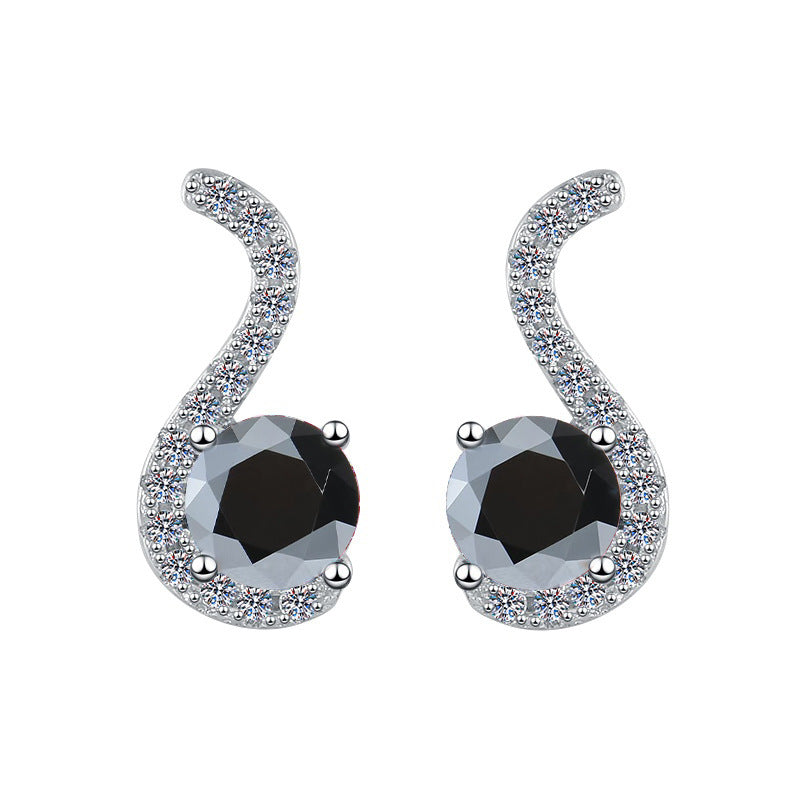 Damen Ohrringe mit funkelnden Zirkonia und elegantem Schwung Shop Nory