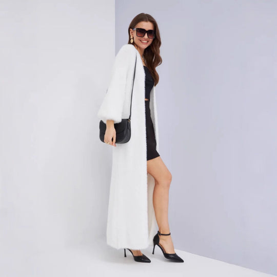 Damen Flauschiger Langarm Cardigan Shop Nory