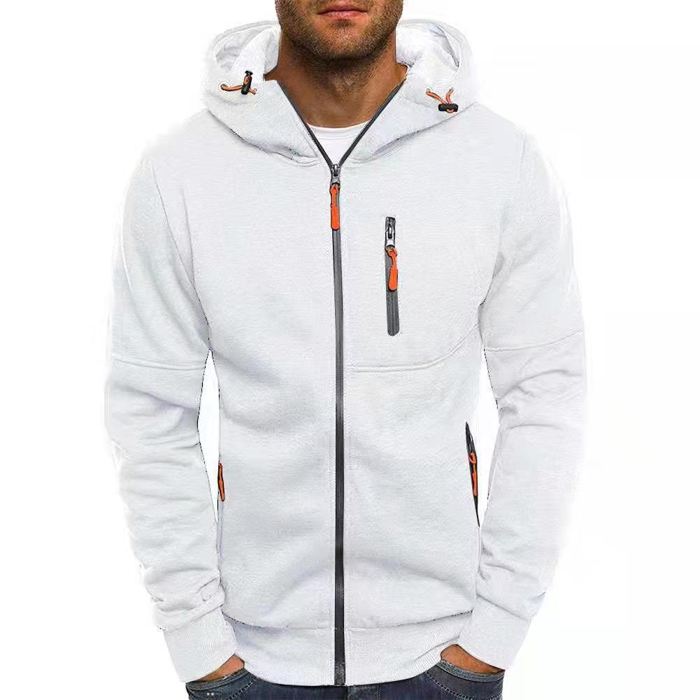 Herren funktionelle Kapuzenjacke mit durchgehendem Reißverschluss, Brust- und Seitentaschen sowie Kordelzug Shop Nory