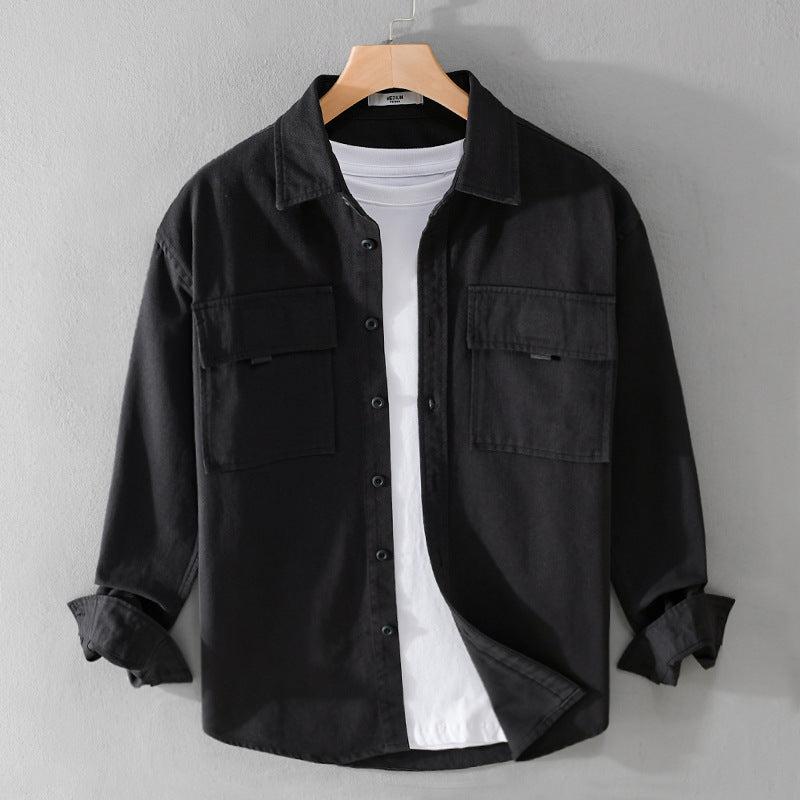 Herren Hemdjacke aus robustem Baumwolltwill mit zwei Brustklappen und Relaxed‑Fit Shop Nory