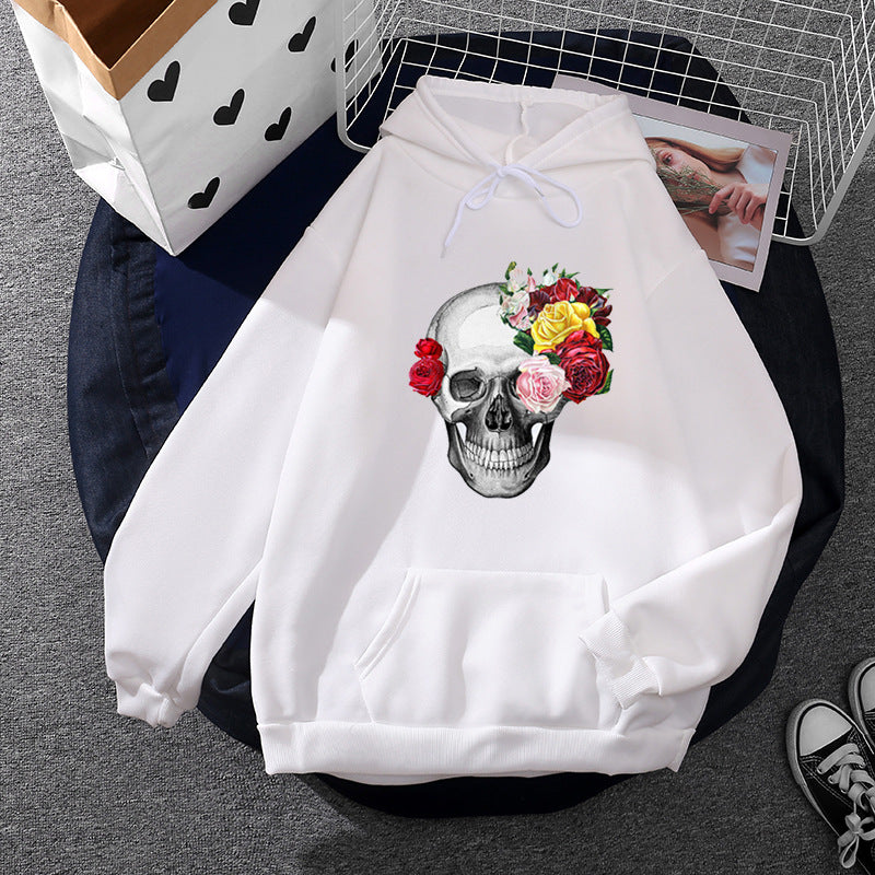 Damen nan lässiger Kapuzenpullover mit künstlerischem Mond‑und‑Pilzmotiv, weichem Fleecefutter und Kängurutasche Shop Nory