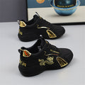 Herren Sneakers im sportlichen Design mit goldenen Akzenten und Drachenstickerei