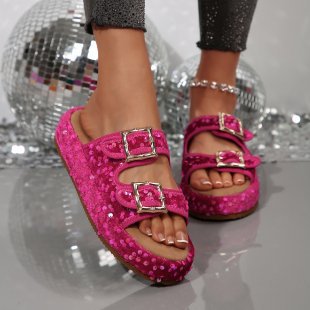 Damen Glitzernde Hippie-Sandalen Shopnory