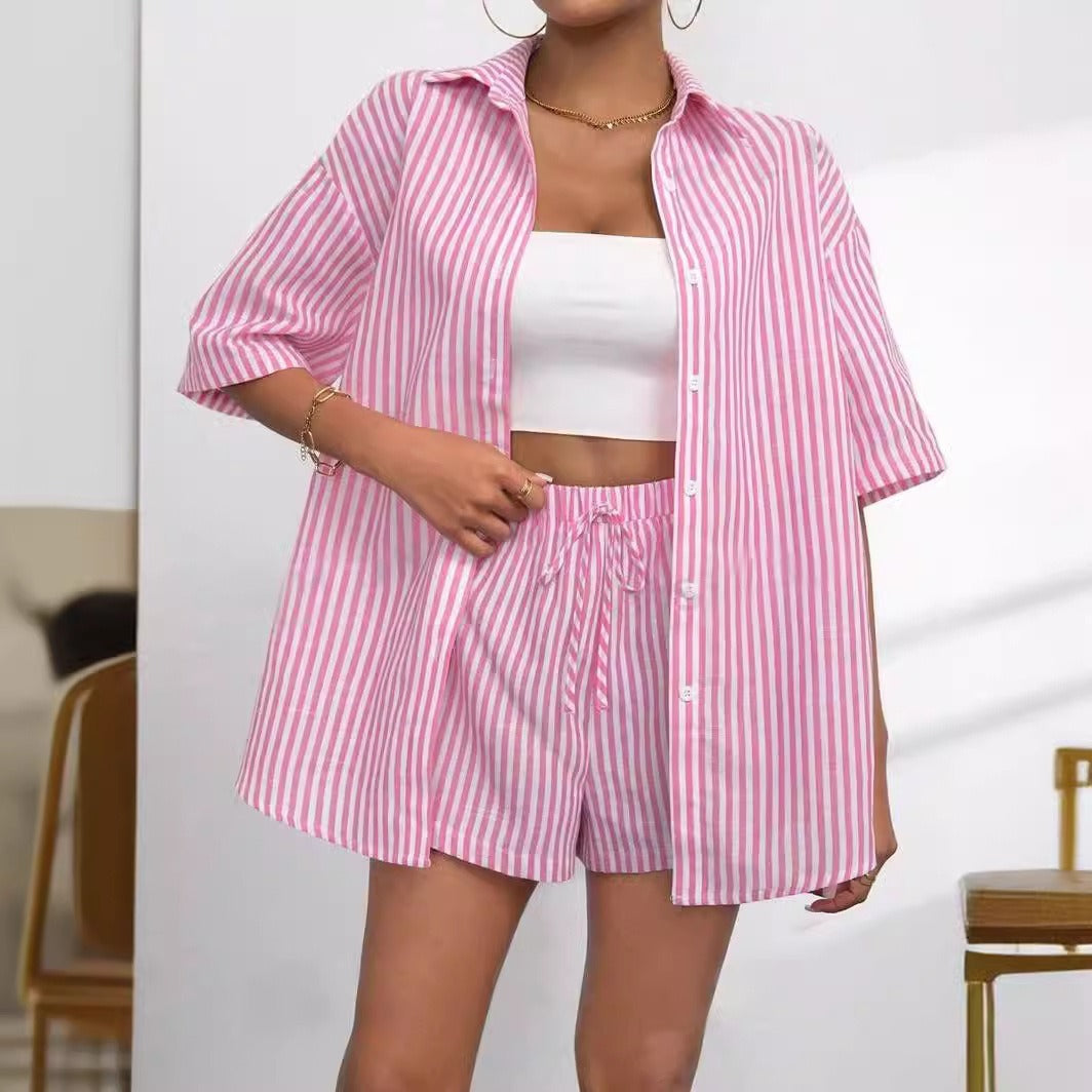 Damen lässiges Hemd und Shorts Set
