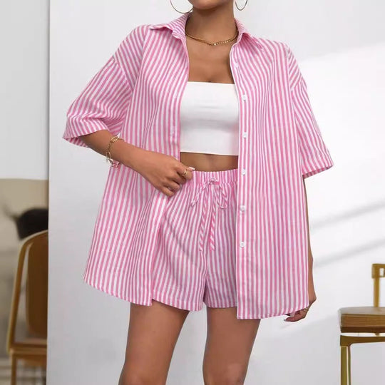 Damen lässiges Hemd und Shorts Set
