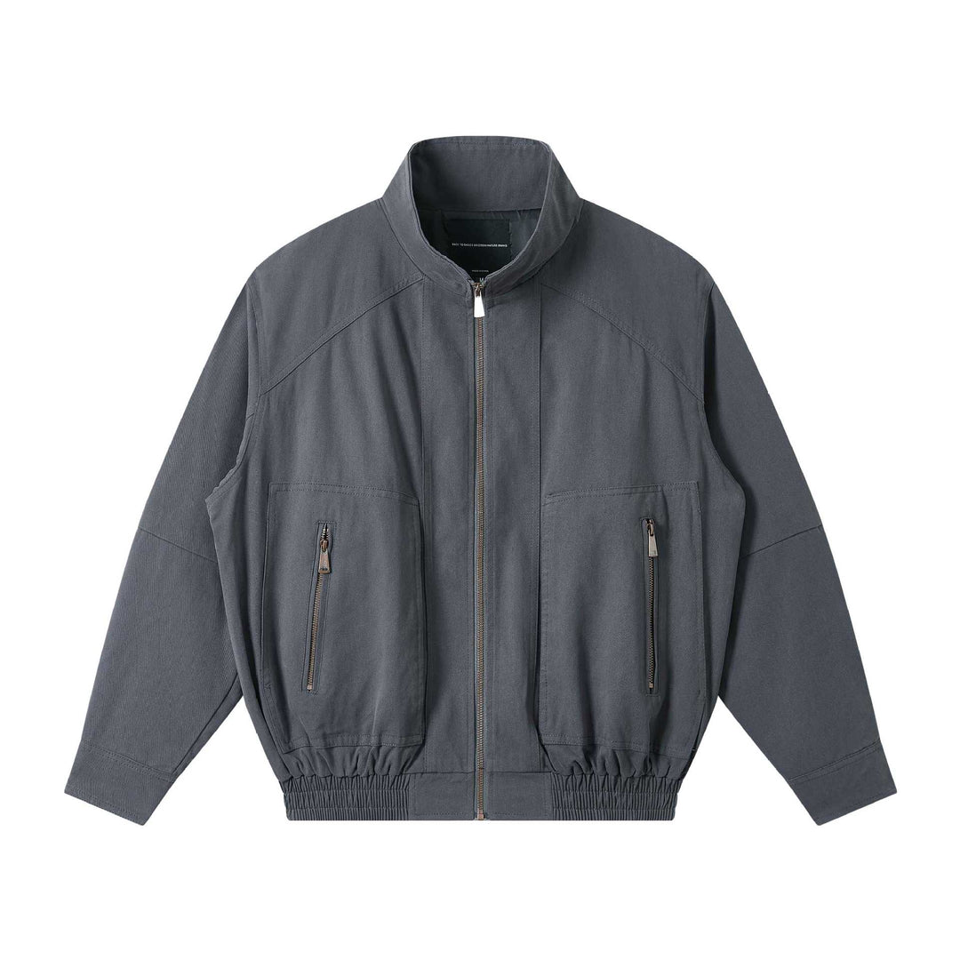 Herren Leichter Canvas-Fieldblouson mit Stehkragen, verdecktem Reißverschluss und elastischem Saum Shop Nory