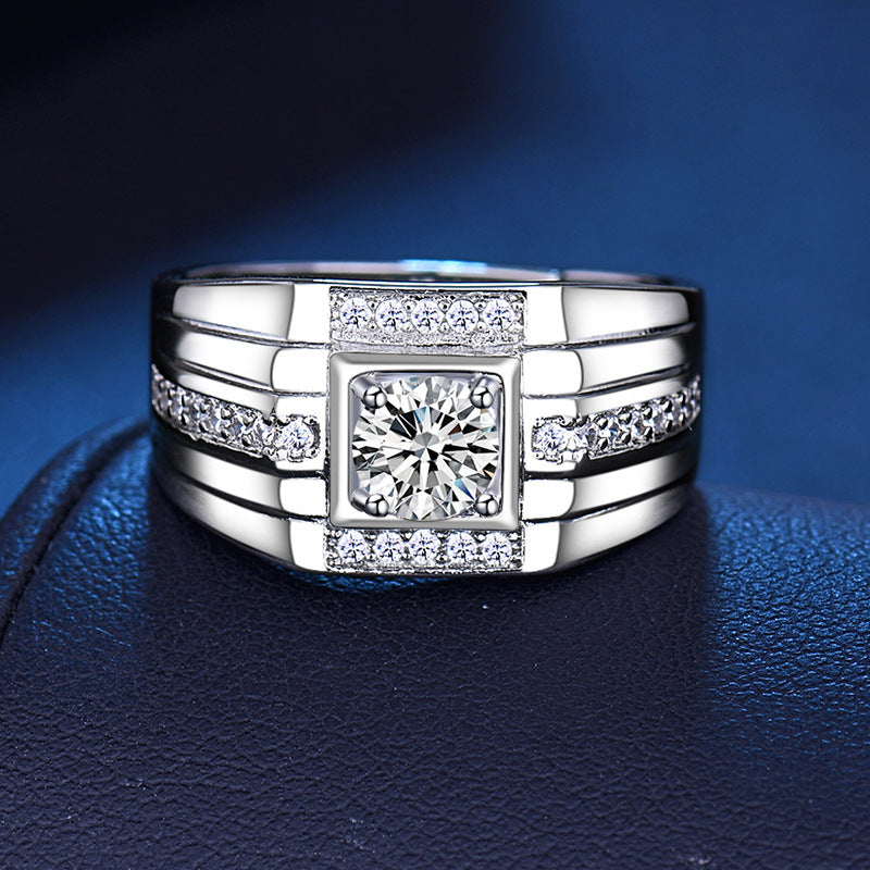 Damen Eleganter Ring mit quadratischem Zirkonia-Besatz Shop Nory
