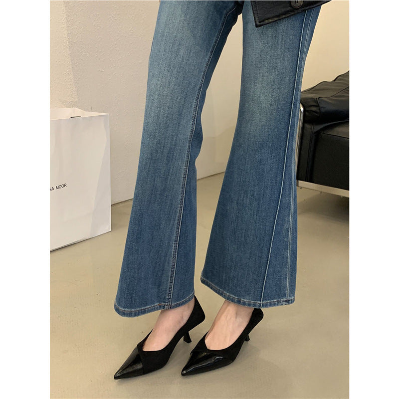 Damen Elegante spitz zulaufende Pumps aus Lack- und Veloursleder mit schmalem Absatz Shop Nory