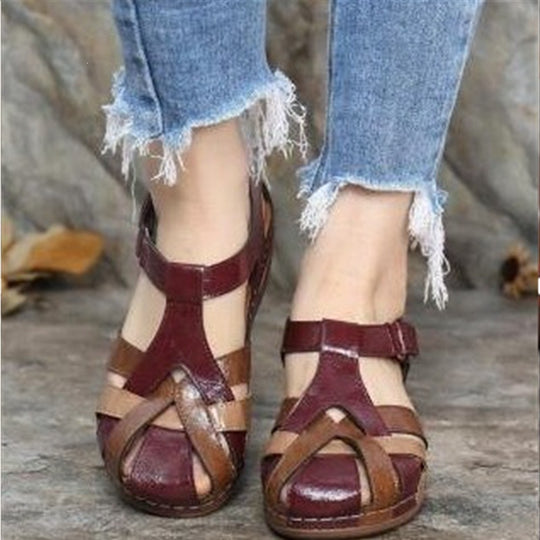 Damen Geschlossene Riemen-Sandalen mit gepolstertem Komfortfußbett und Klettverschluss Shop Nory