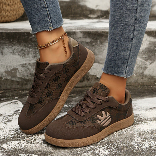 Damen Sneaker mit modischem Print und rutschfester Sohle