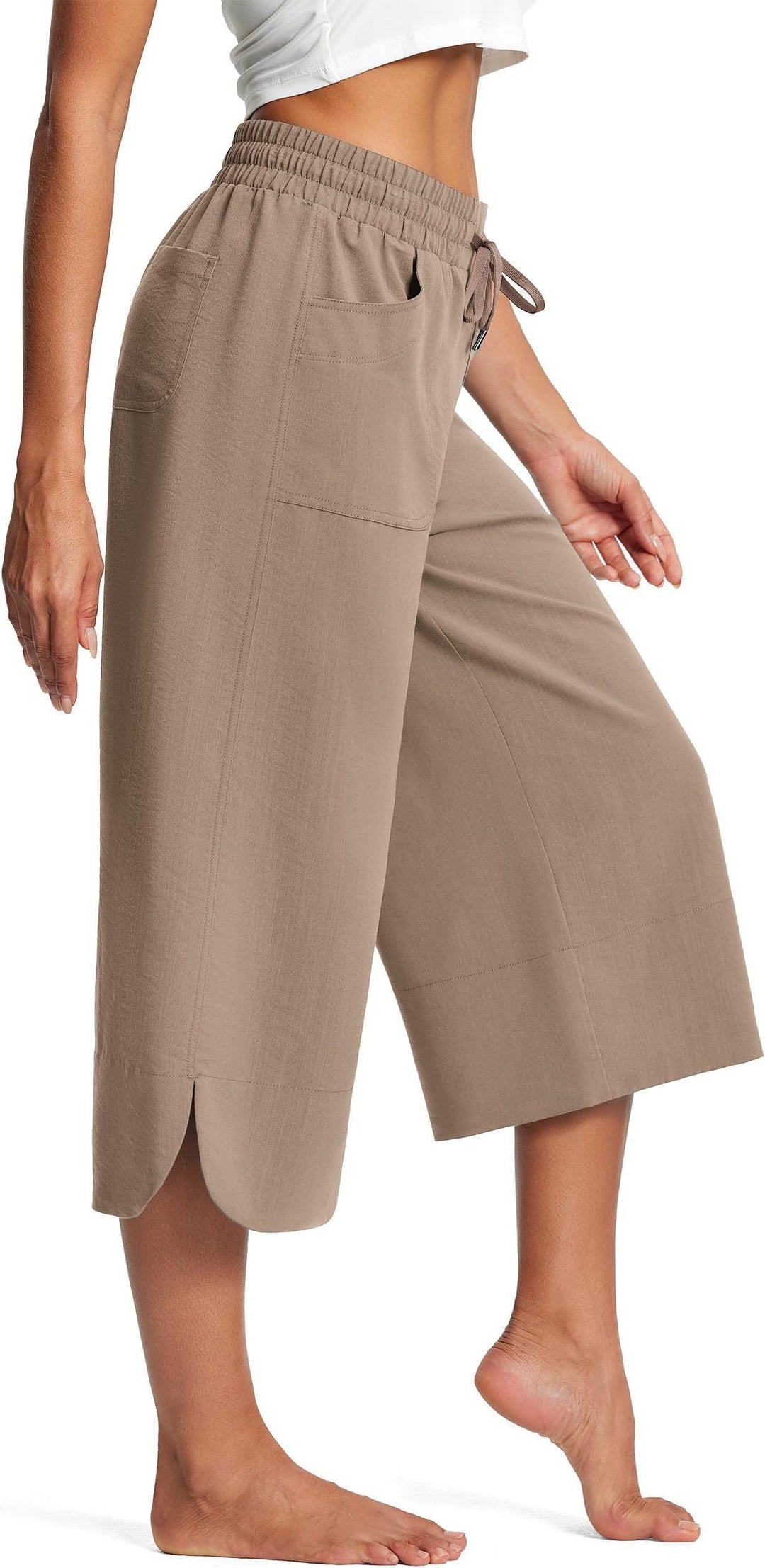 Damen bequeme Culotte mit elastischem Bund und praktischen Taschen