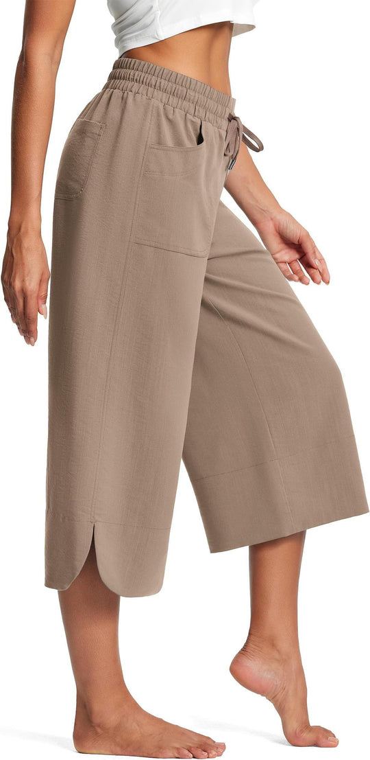 Damen bequeme Culotte mit elastischem Bund und praktischen Taschen