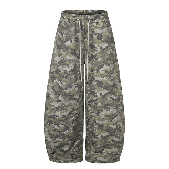 Damen Weite Camouflage-Sweathose mit Ballonbeinen und Tunnelzug Shop Nory