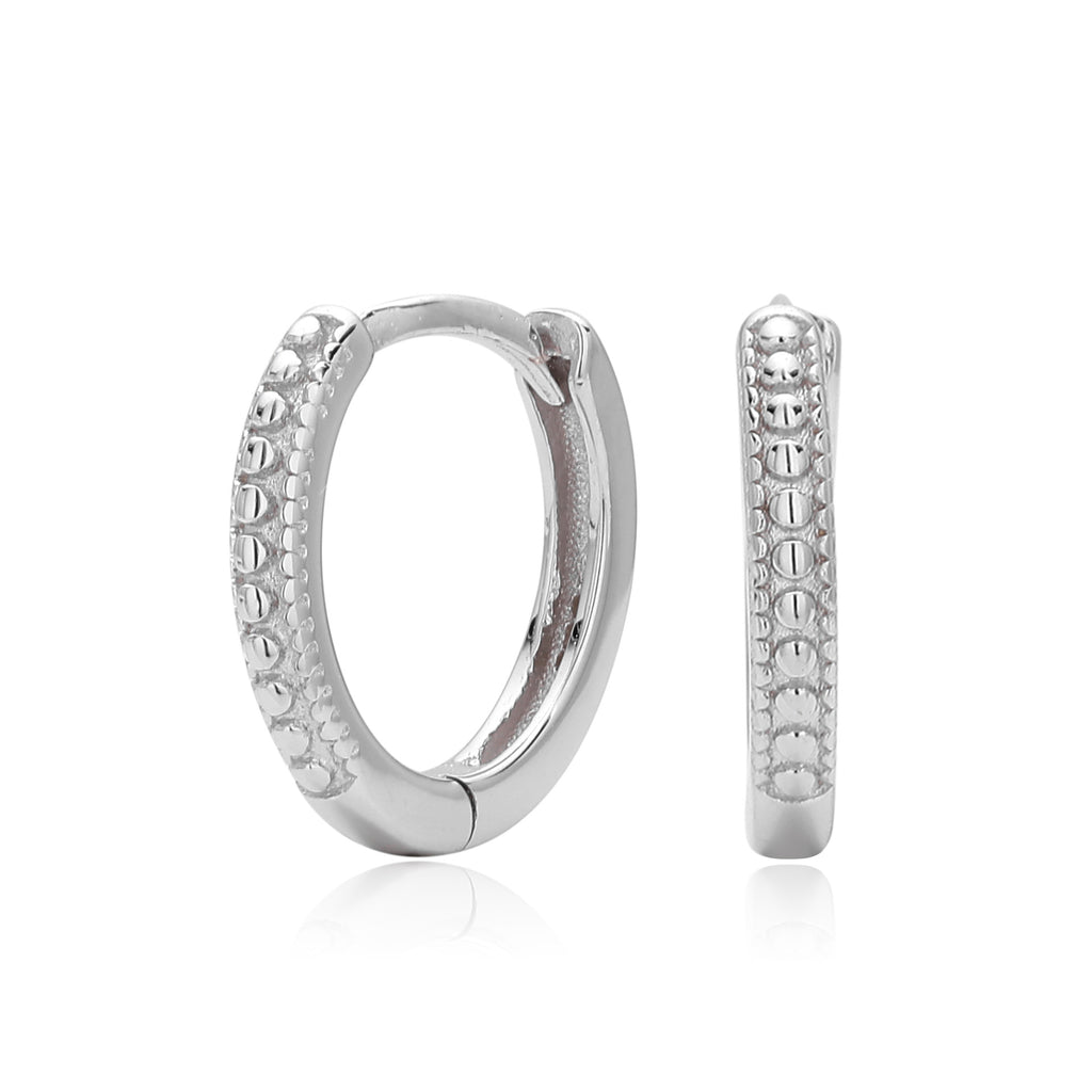 Damen Creolen mit kunstvoll strukturiertem Design aus hochwertigem 925 Sterling Silber Shop Nory