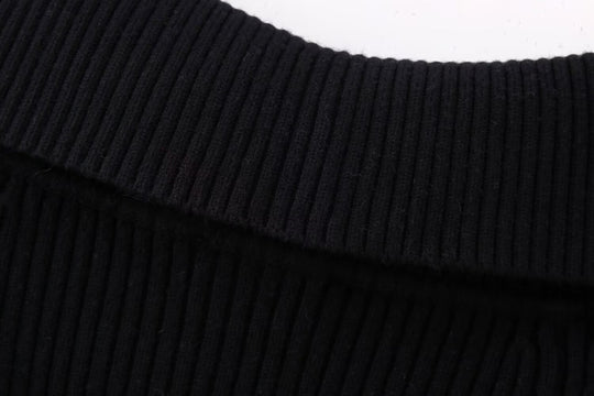 Damen Kurz geschnittene Rippenstrick-Jacke mit weitem Carmenkragen und durchgehendem Reißverschluss Shop Nory