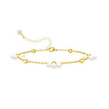 Damen Fußkettchen mit eleganten Perlen- und goldenen Akzenten Shop Nory