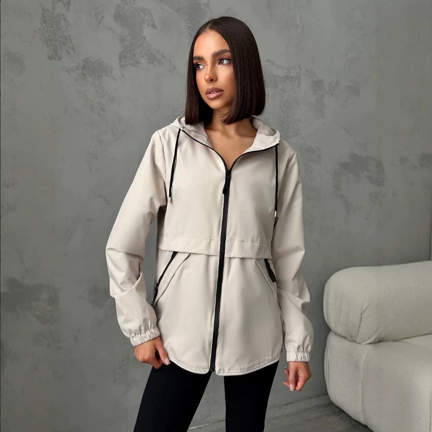 Damen leichte Windbreaker Jacke