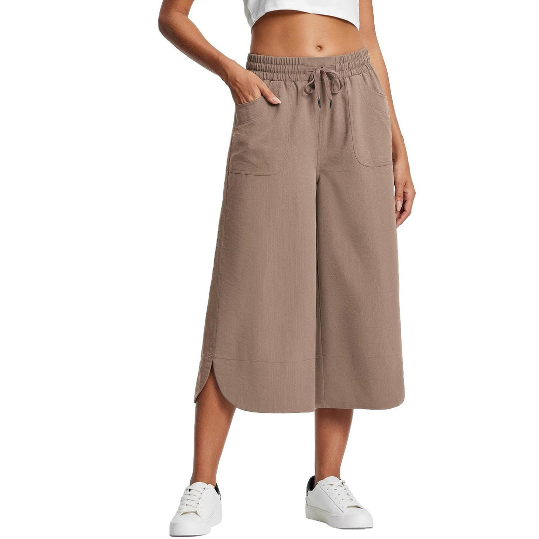 Damen bequeme Culotte mit elastischem Bund und praktischen Taschen
