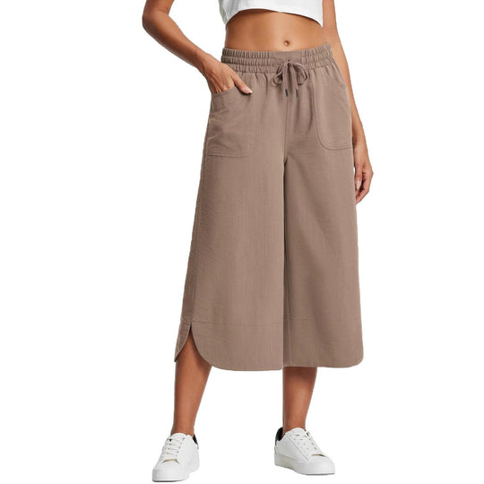 Damen bequeme Culotte mit elastischem Bund und praktischen Taschen