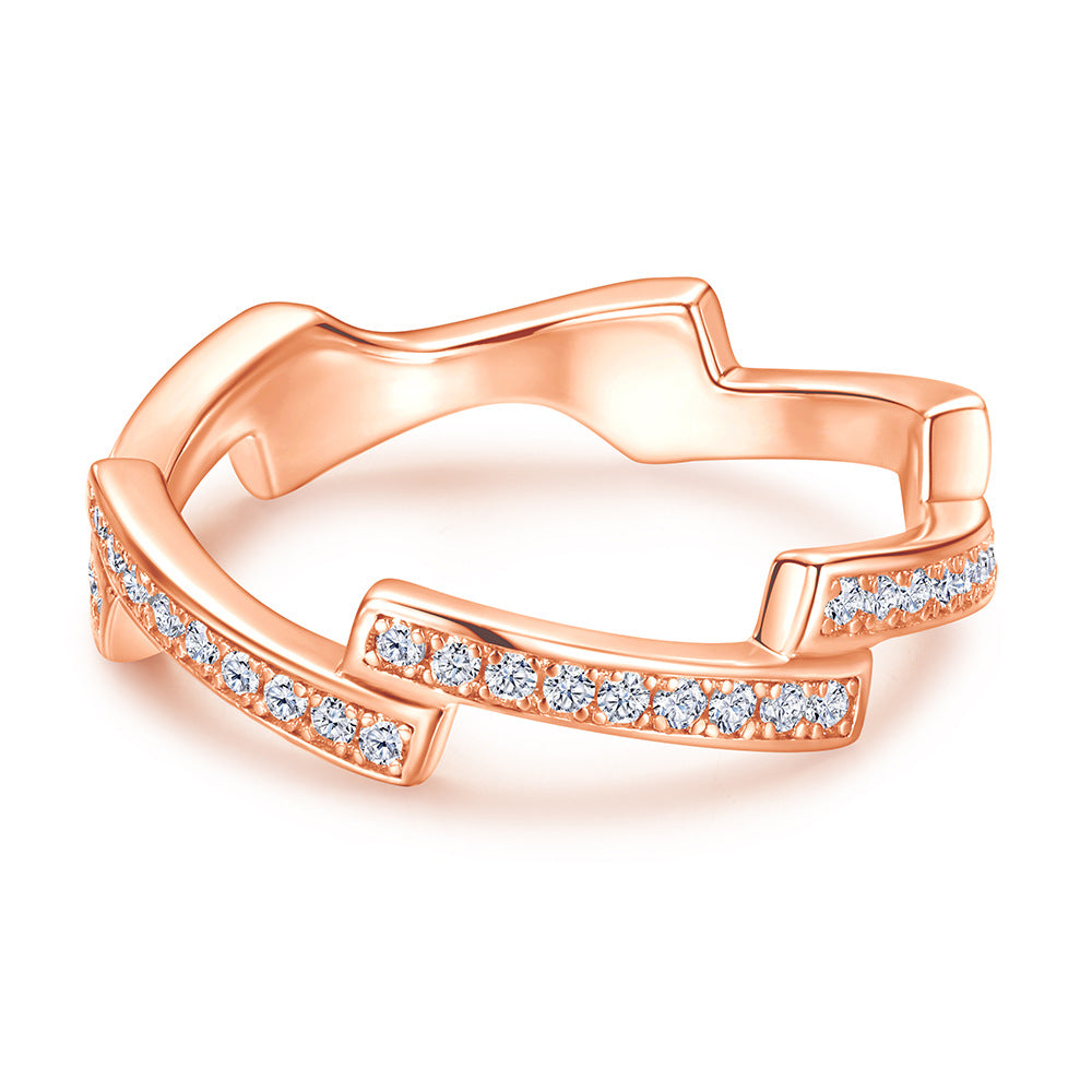 Damen modischer Zirkonia-Ring mit geschwungenem Design Shop Nory