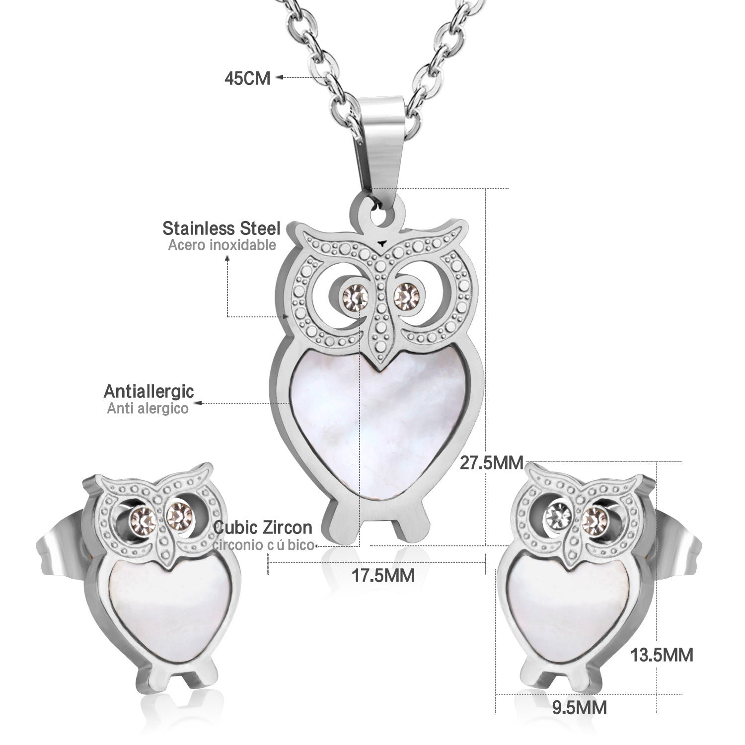 Damen Schmuckset mit goldenem, glänzendem Anhänger und funkelnden Zirkonia Shop Nory