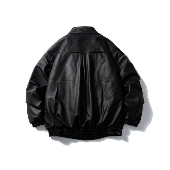 Herren Leder-Blouson im Aviator‑Stil mit hohem Drehkragen, Pattentaschen und elastischem Saum Shop Nory
