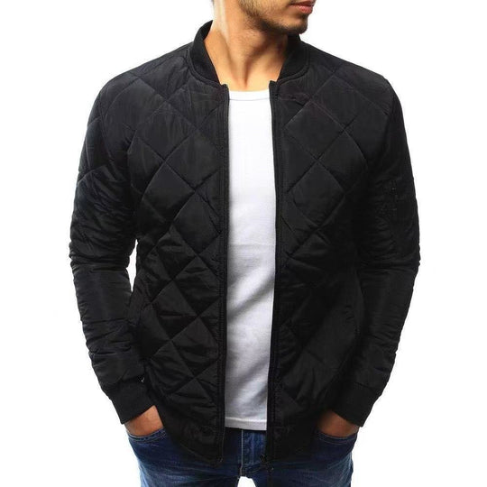 Herren gesteppte Übergangsjacke mit hohem Kragen und seitlichen Taschen