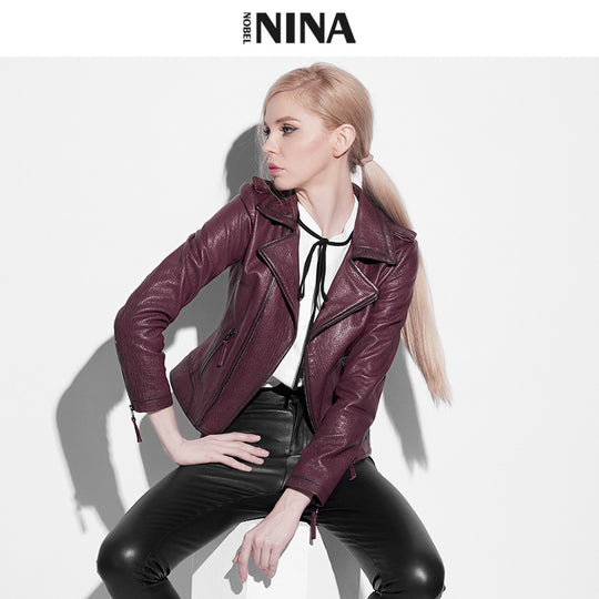 Damen Stylische Bikerjacke aus geschmeidigem Leder Shop Nory