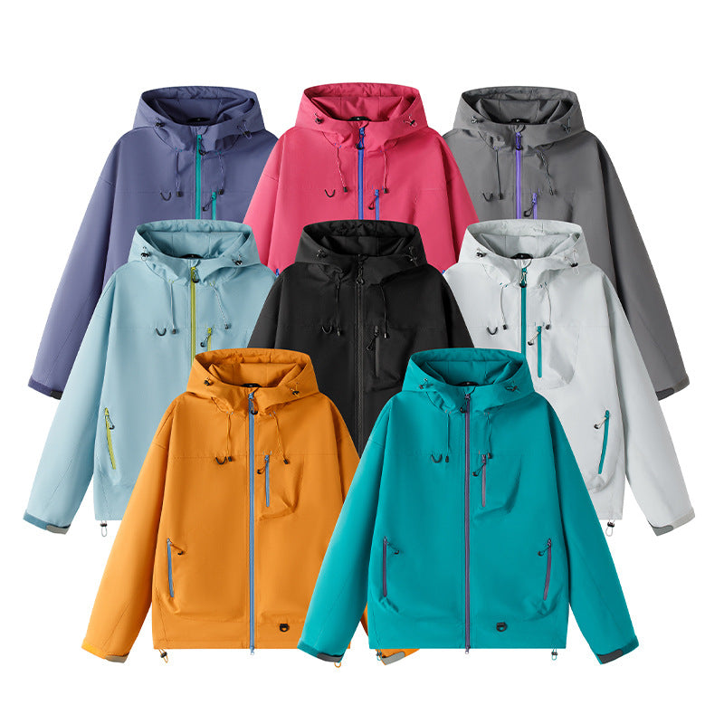 Herren Leichte Tech-Softshelljacke mit Kapuze, verstellbarem Saum und Kontrast-Reißverschlüssen Shop Nory