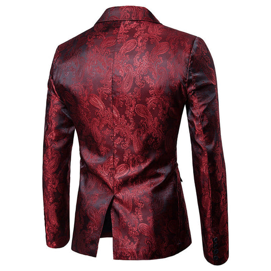 Herren elegantes Anzug-Set mit feinem Paisleymuster