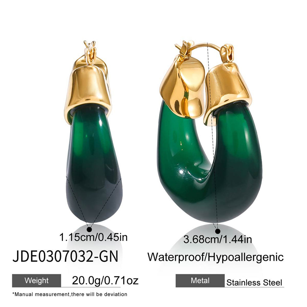 Damen Ohrhänger mit elegantem grünem Design und hochwertiger Edelstahlverarbeitung Shop Nory