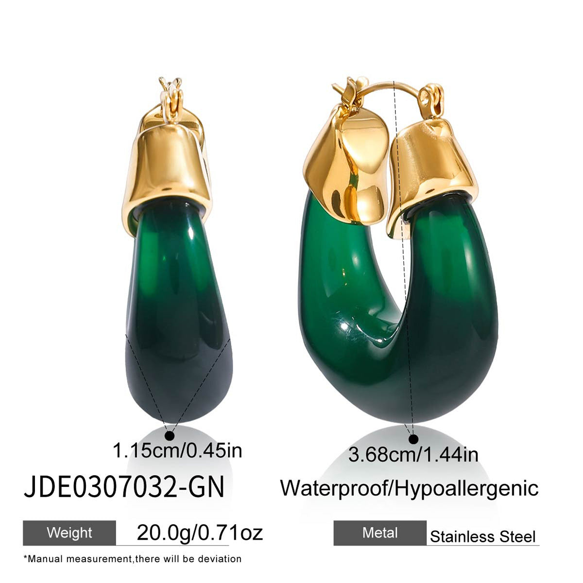 Damen Ohrhänger mit elegantem grünem Design und hochwertiger Edelstahlverarbeitung Shop Nory