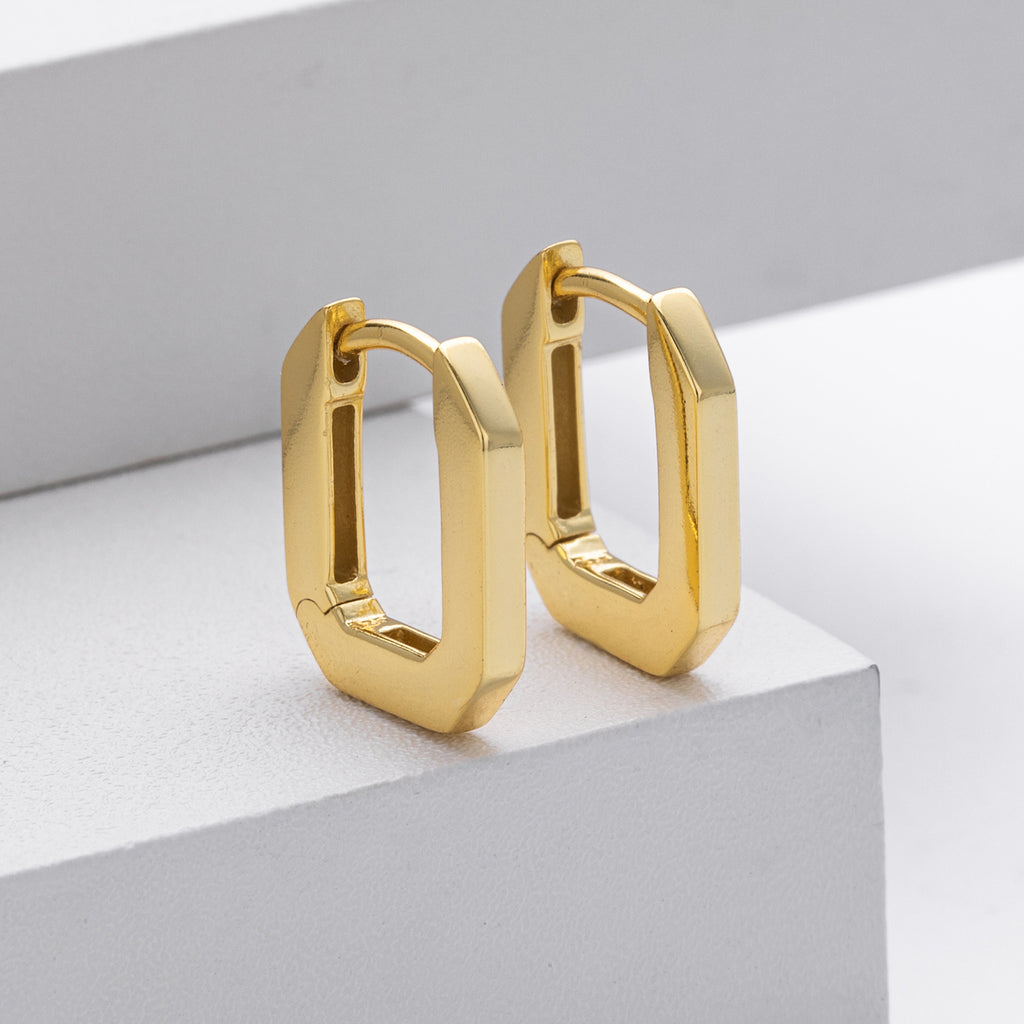 Damen Ohrringe im modernen Quadratdesign aus hochwertigem 925 Sterling Silber Shop Nory