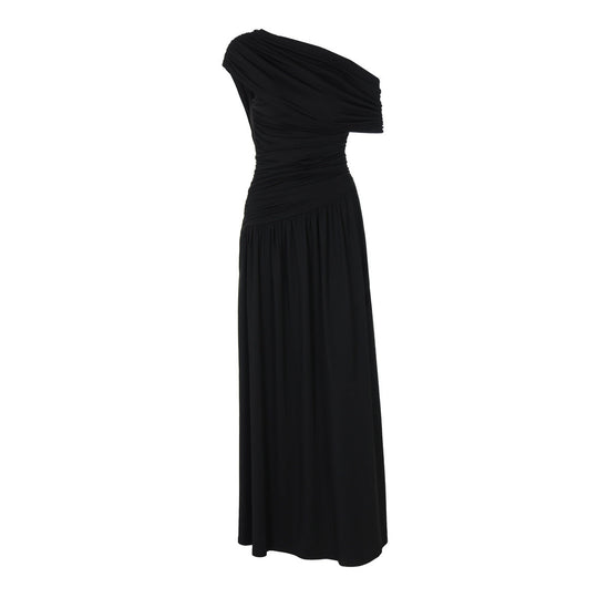 Damen Elegantes asymmetrisches Maxikleid mit Raffungen