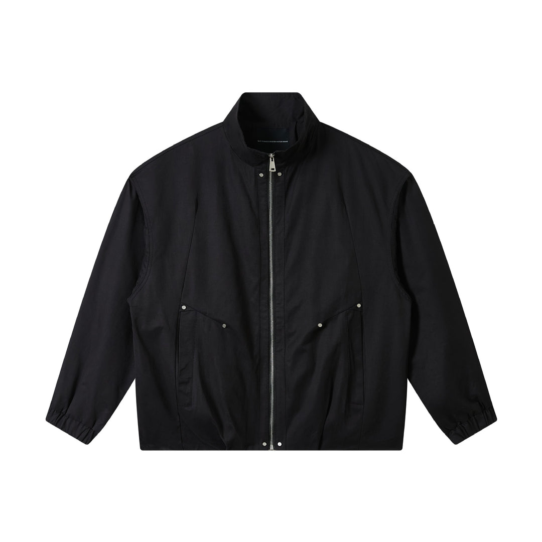 Herren Kurz geschnittener Utility-Blouson mit hohem Funnelkragen und Pattentaschen Shop Nory