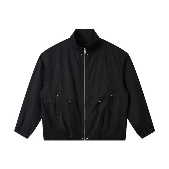 Herren Kurz geschnittener Utility-Blouson mit hohem Funnelkragen und Pattentaschen Shop Nory
