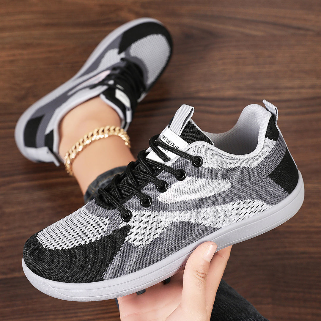Damen nan leichter atmungsaktiver Strick-Freizeitsneaker mit elastischer Schnürung und stoßdämpfender EVA-Zwischensohle Shop Nory