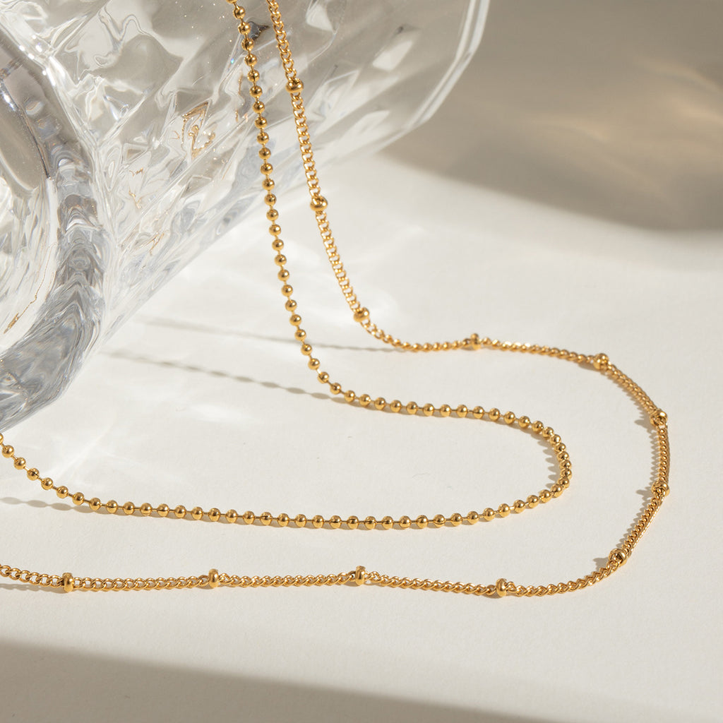 Damen Halskette mit doppeltem Gliederdesign aus hochwertigem Edelstahl Shop Nory