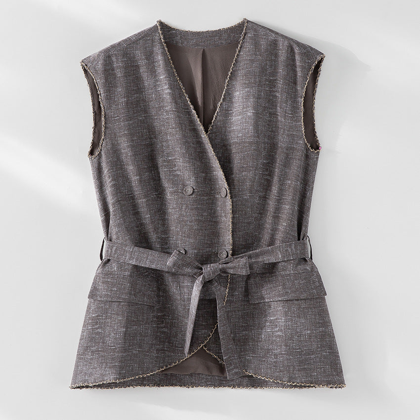 Damen Hochtaillierte Palazzo-Hose aus Leinenmix mit Bundfalten und elastischem Komfortbund Shop Nory