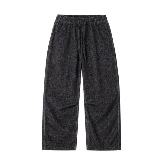 Damen Locker geschnittene Cropped-Hose mit hohem elastischem Bund und Kordelzug aus strukturierter Leinenmischung Shop Nory