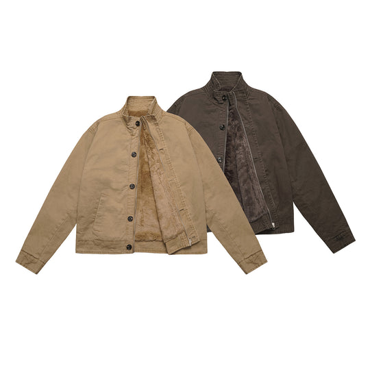 Herren Kurzjacke im Field-Blouson‑Stil mit weichem Teddyfutter und Stehkragen Shop Nory