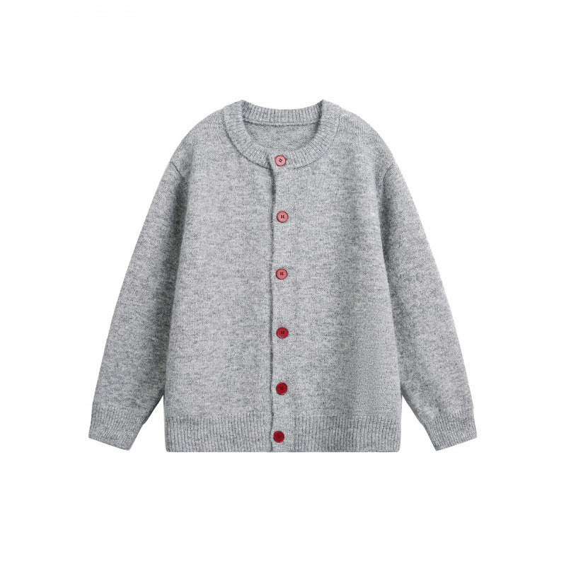 Damen Geknöpfte Strickjacke im Oversize‑Cut mit Rundhals, Rippbündchen und kontrastknöpfen Shop Nory