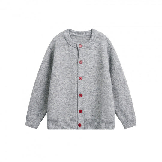 Damen Geknöpfte Strickjacke im Oversize‑Cut mit Rundhals, Rippbündchen und kontrastknöpfen Shop Nory