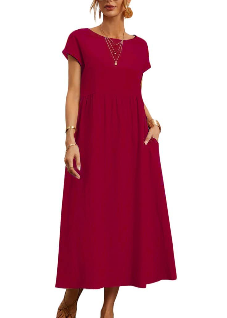 Damen Maxikleid aus leichtem, luftdurchlässigem Stoff