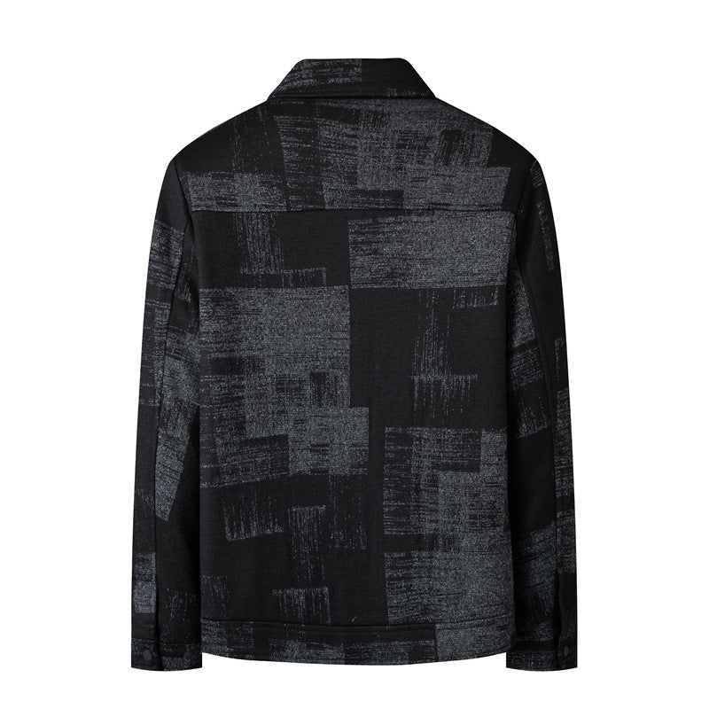 Herren Overshirt-Jacke im Hemdjackenstil mit grafischem Patchmuster und Reißverschluss Shop Nory