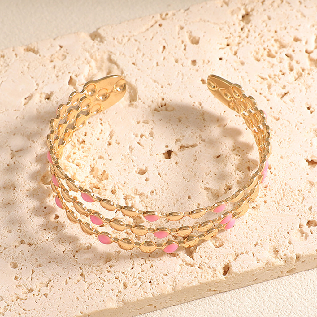 Damen Offener Armreif mit kunstvollem Reliefdesign Shop Nory